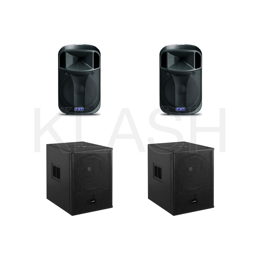 IMPIANTO AUDIO PROFESSIONALE PER NOLEGGIO A MILANO SET LEM T5SA – FBT J15A, IDEALE PER EVENTI LIVE DJ SET E PERFORMANCE MUSICALI