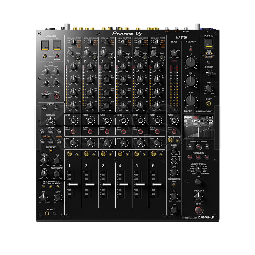 MIXER PIONEER DJ DJM V10 LF PROFESSIONALE 6 CANALI LONG FADER DISPONIBILE PER NOLEGGIO A MILANO IDEALE PER DJ E PRODUTTORI