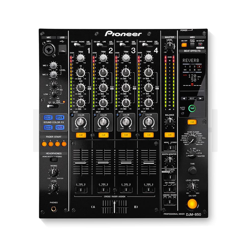MIXER PIONEER DJ DJM 850 K NERO PER NOLEGGIO A MILANO IDEALE PER DJ PROFESSIONISTI E EVENTI LIVE CON EFFETTI AVANZATI