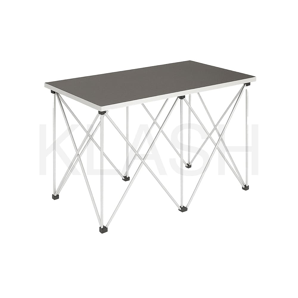 TAVOLO CONSOLLE DJ 120X60X90 CM CON STRUTTURA RICHIUDIBILE IN ALLUMINIO E RIPIANO IN MULTISTRATO PERFETTO PER EVENTI A MILANO