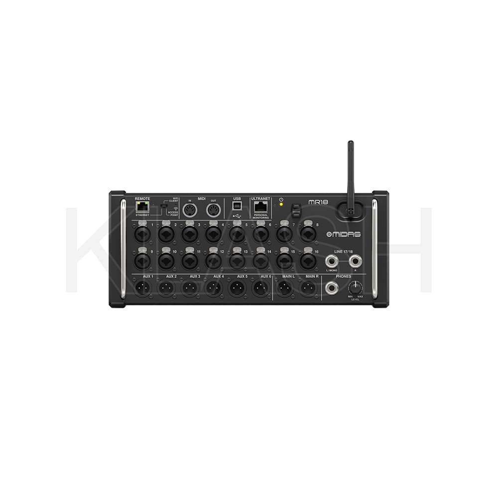 MIXER DIGITALE DISPONIBILE PER IL NOLEGGIO A MILANO MIDAS MR18 PERFETTO IN CONTESTI LIVE E STUDIO