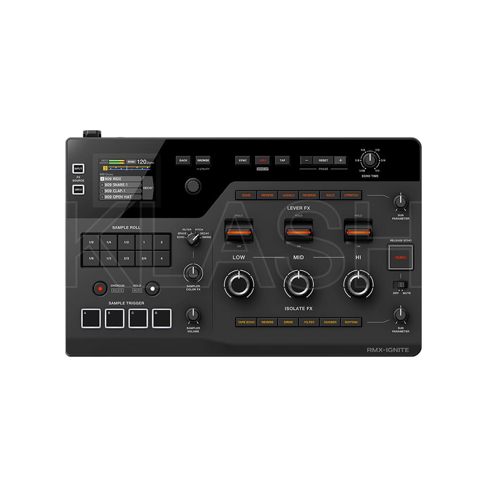 ALPHATHETA RMX-IGNITE DJ EFFECTOR CON LEVA 3-BAND FX E PAD SAMPLE SU SETUP MIXER DISPONIBILE PER NOLEGGIO A MILANO