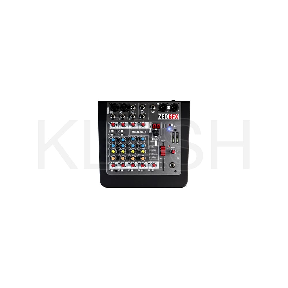 MIXER ALLEN & HEATH ZED-6FX COMPATTO CON EFFETTI PER NOLEGGIO A MILANO IDEALE PER DJ SET SPEECH E PICCOLI LIVE